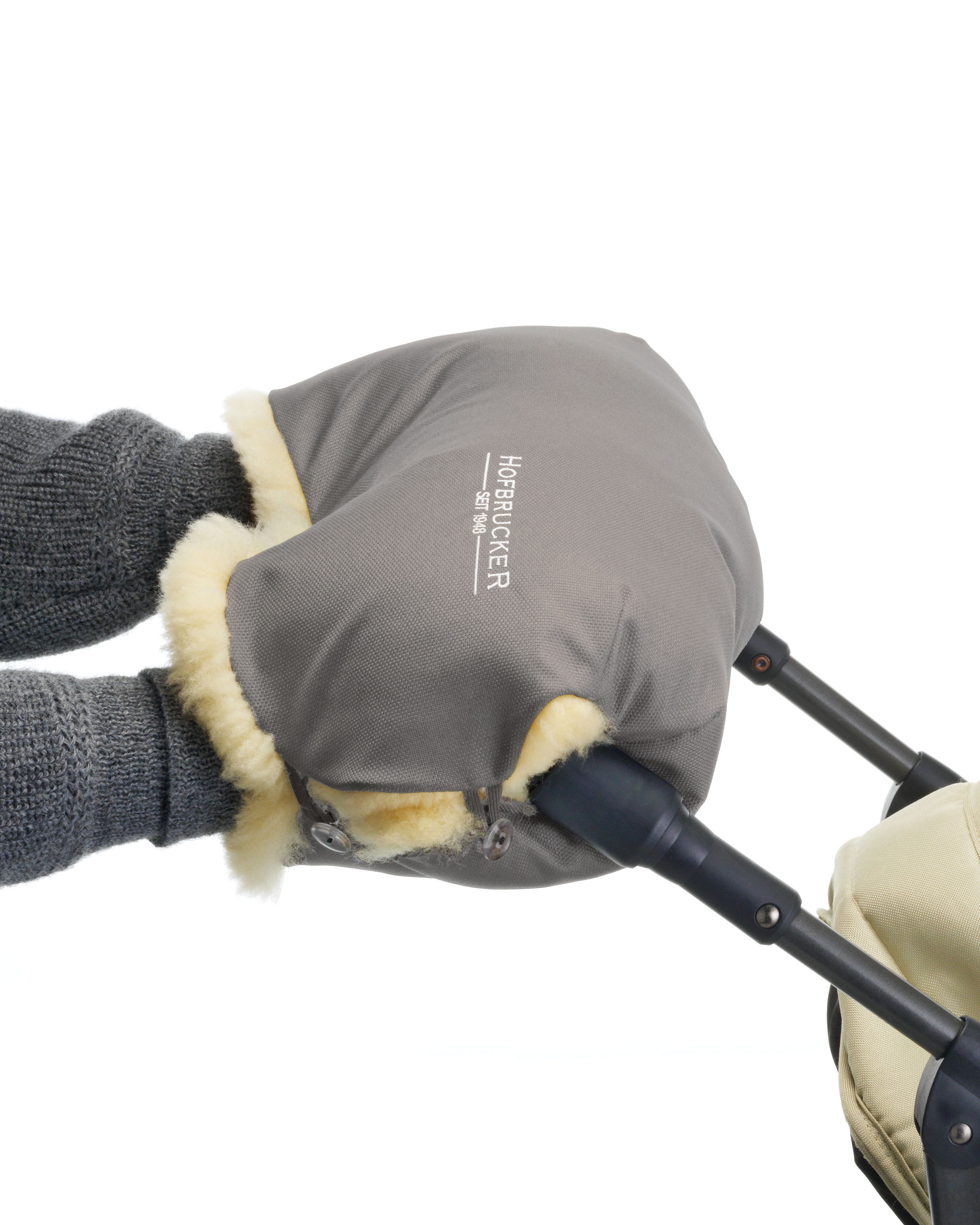 Lammfell Handwärmer für Kinderwagen