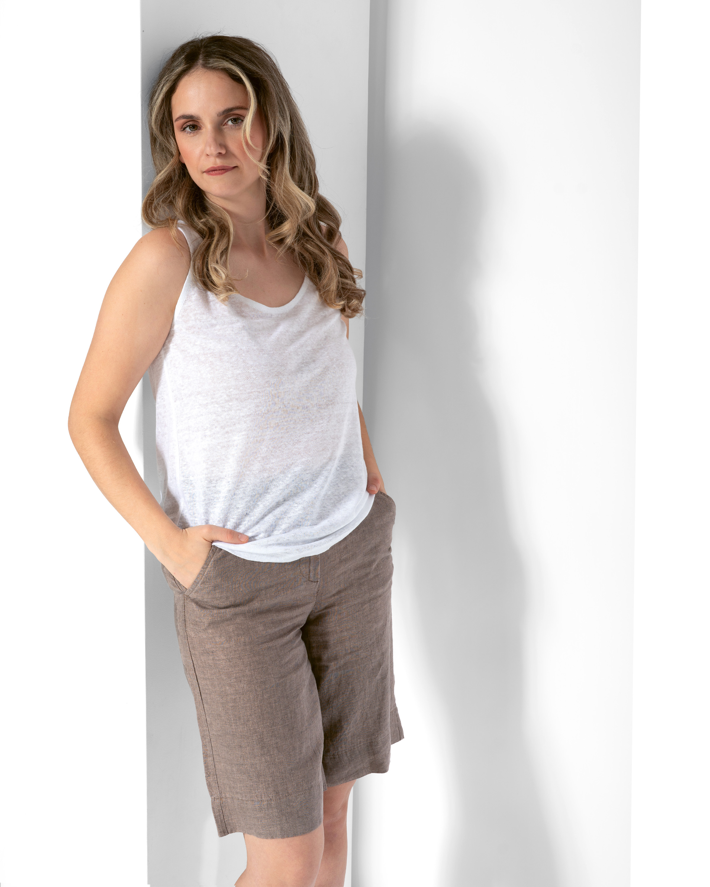Leinen-Bermudas